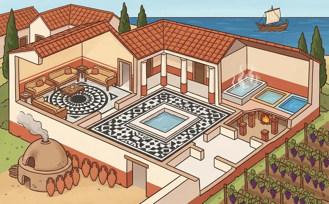 Ilustración del juego: la villa romana de Torre Llauder